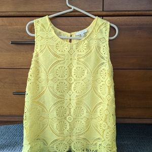 Yellow tank blouse women's Large